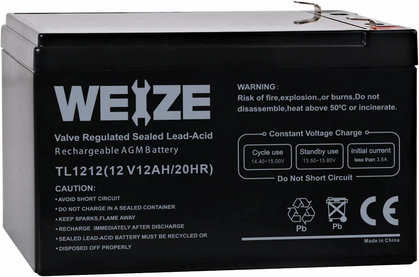 2 Pack 12V 12AH Sealed Lead Acid Battery Rechargeable AGM Battery with F2 Terminal Replacement for UPS Backup Power, Electronic Toys and Scooter, Wheel Chair, Emergency Lighting