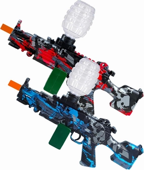 2 Set Electric Blaster Toys, Splatter Blasters with Auto and Manual Dual Mode, and Goggles, Ages 14 & Up (Red   Blue)