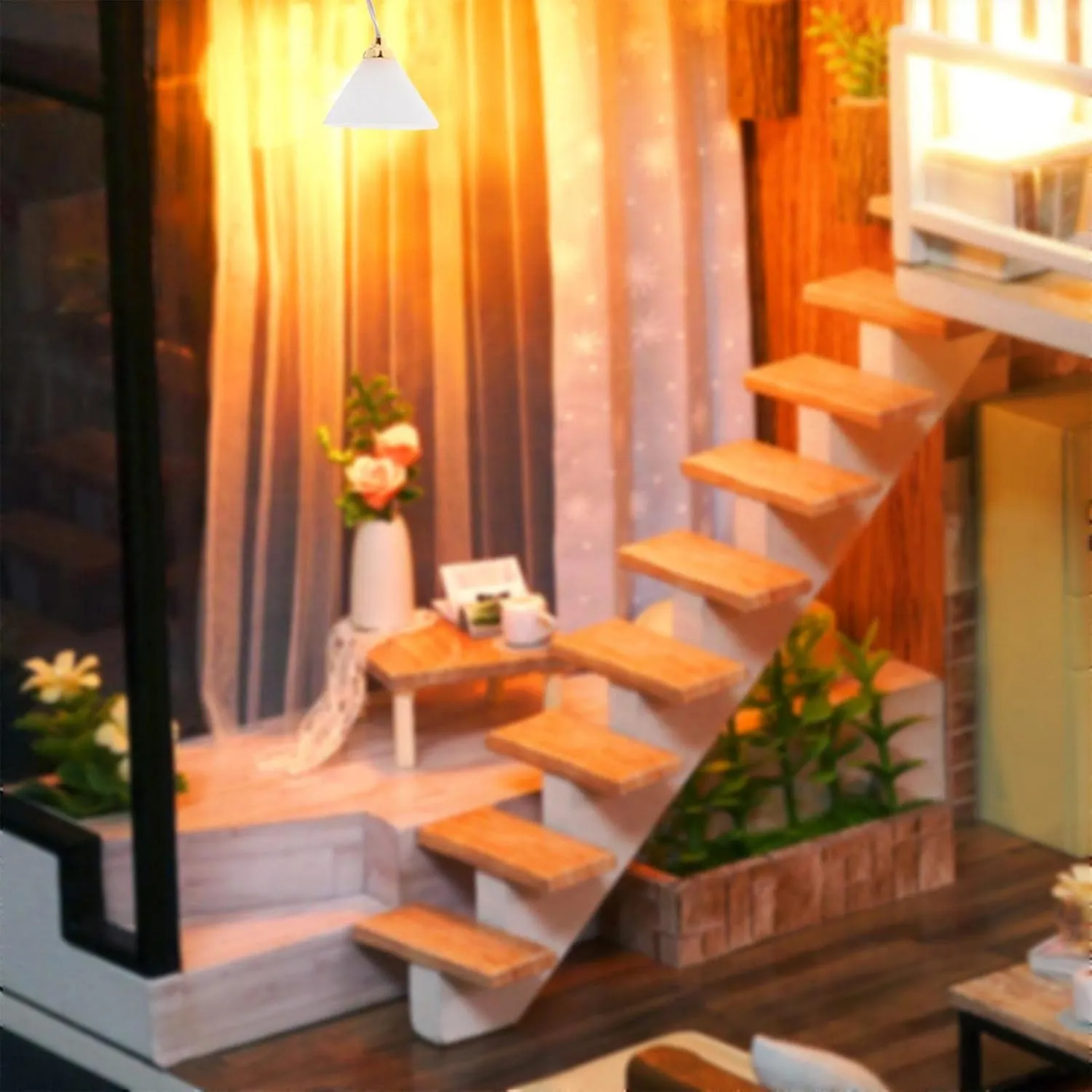 2X 1/12 Dollhouse Miniature Fruniture Mini Ceiling Lamp Tiny Battery Operated Bedroom Living Room Decoration Accessories