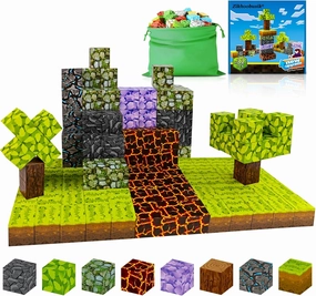32pcs Magnet Building Blocks Montessori Stacking Toys for Toddlers ，Magnetic Tiles Building STEM Toys for Boys & Girl Kids Toddler Toys for 3  Years Old