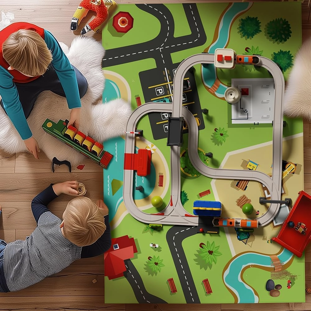 36 pcs Train Track Set for Toddlers, High-Speed Urban Rail Adventure Theme Kids Motorized Magnetic Train Toy, Birthday Gifts for 3 4 5 6 7 Year Old Boys Girls Children