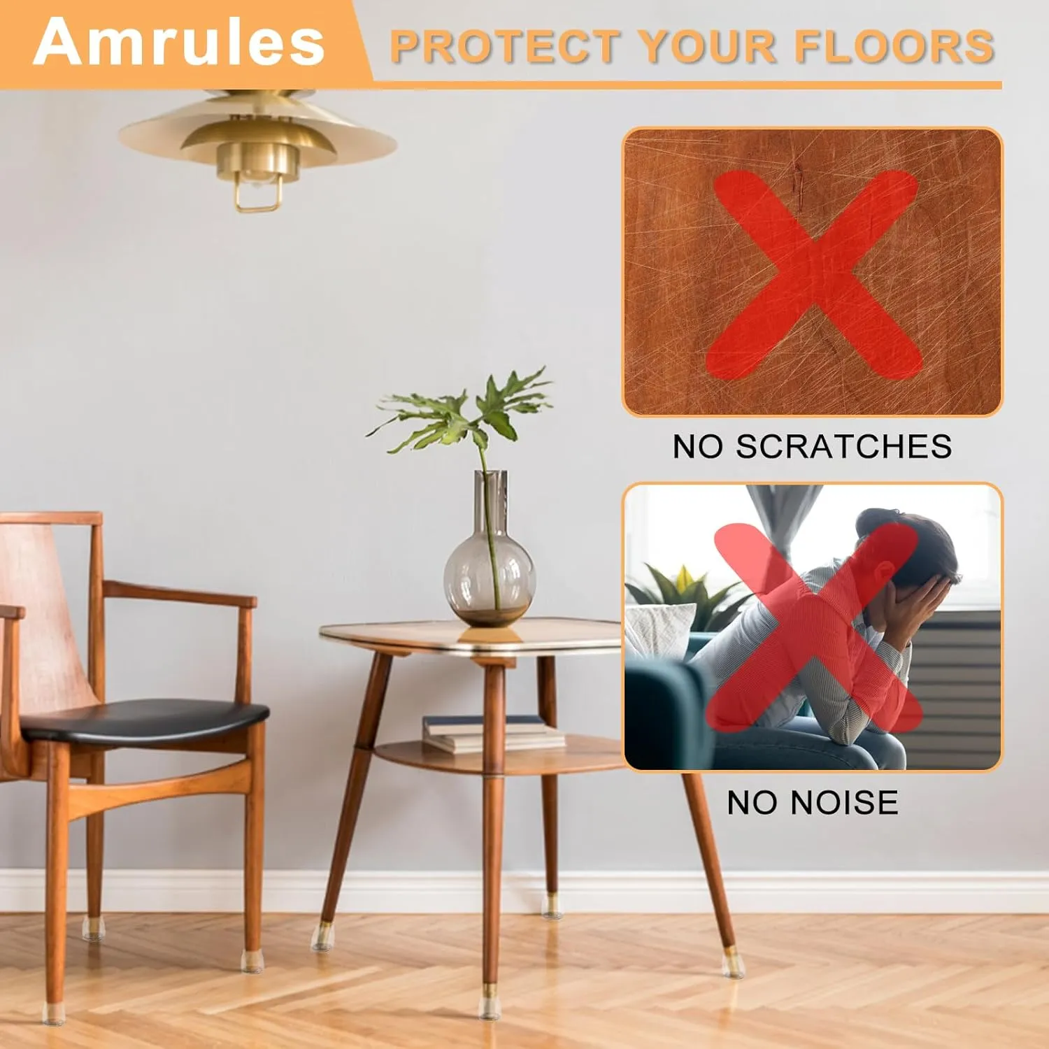 36Pcs Round Chair Leg Floor Protectors, Silicone Chair Feet Caps to Protect Tile Floors, Felt Pads Furniture Leg Caps Covers from Scratches and Noise(Clear, Small Fit: 0.9"-1.29")
