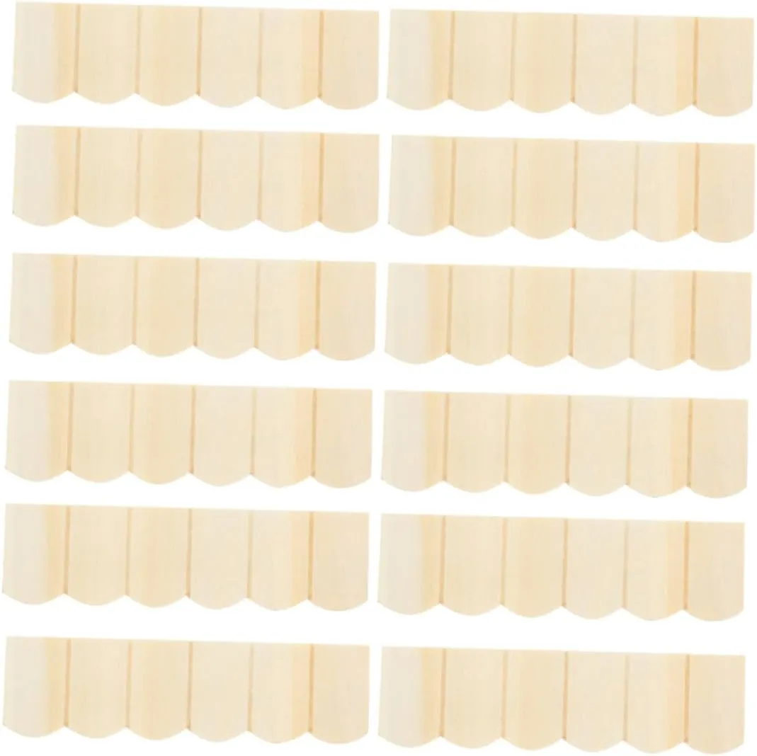 36pcs Wooden Miniature Tiles for Dollhouse Roof Accessories DIY Fake Roof Tiles for Model Building Miniature Garden and Landscaping Projects Childsafe Wooden Material Easy to