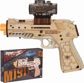 3D Wooden Puzzles Gun, Wood Gun Puzzles for Adult, Rechargeable Electric DIY M1911 Model Puzzle Toy Guns, Unique DIY Wood Crafts Building Kits as Christmas Birthday Gifts