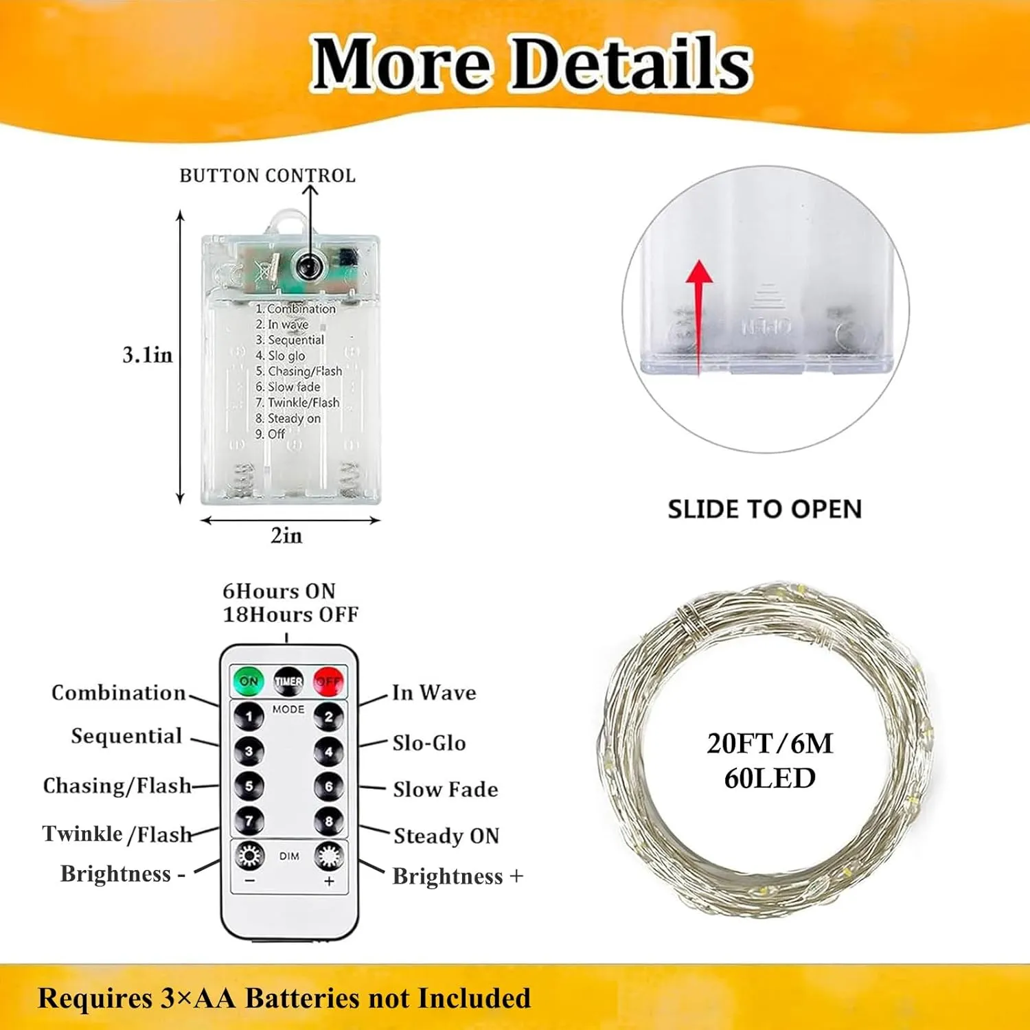 4 Pack 80FT 240LED Fairy Lights Battery Operated with Remote | Twinkle Lights with Timer Indoor Outdoor Waterproof | String Light for Bedroom Wedding for Christmas Décor
