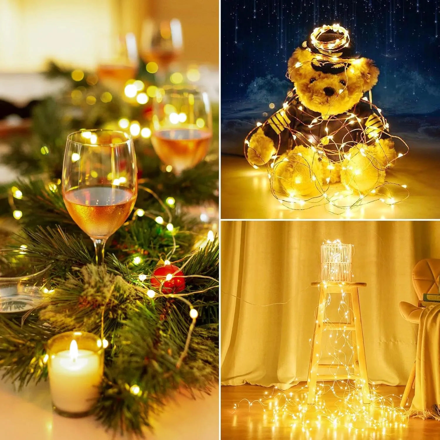 4 Pack 80FT 240LED Fairy Lights Battery Operated with Remote | Twinkle Lights with Timer Indoor Outdoor Waterproof | String Light for Bedroom Wedding for Christmas Décor