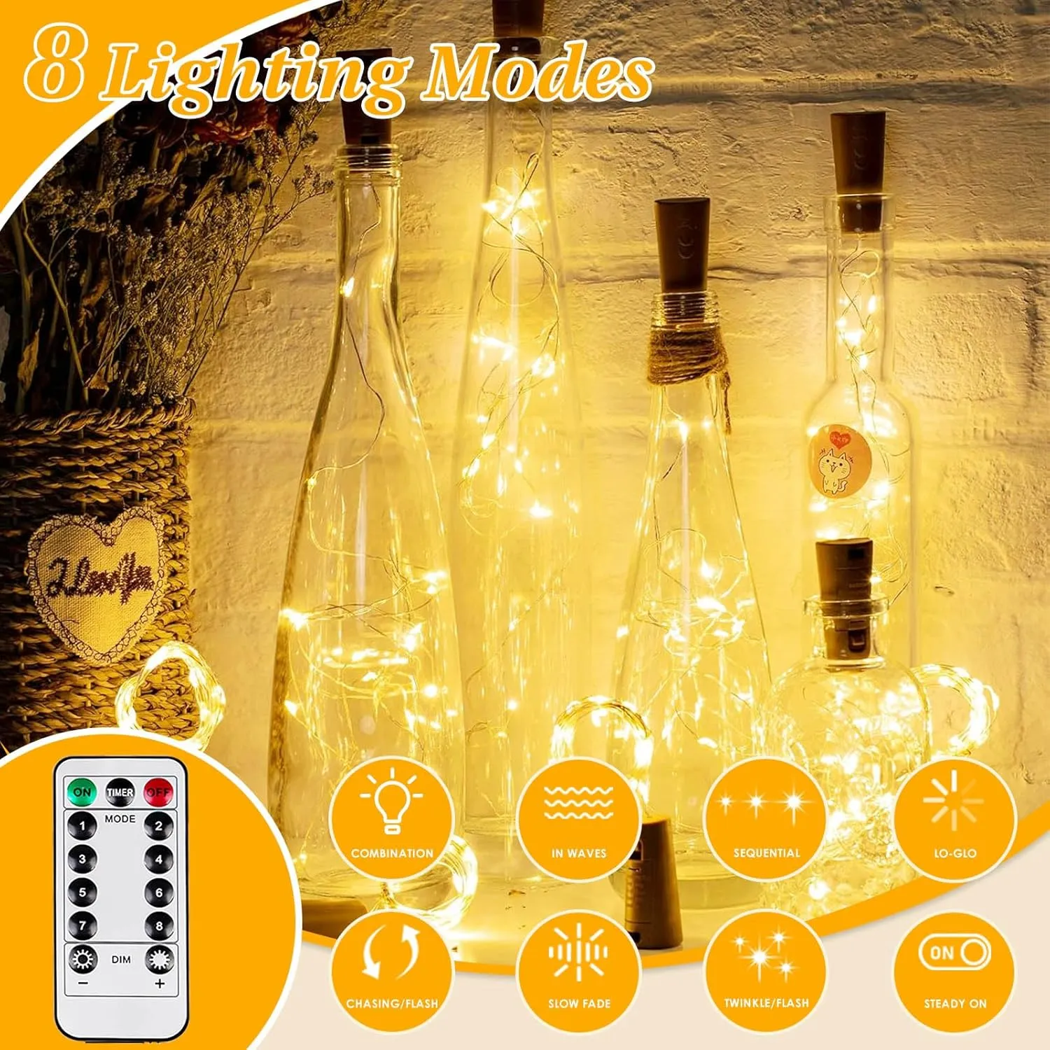 4 Pack 80FT 240LED Fairy Lights Battery Operated with Remote | Twinkle Lights with Timer Indoor Outdoor Waterproof | String Light for Bedroom Wedding for Christmas Décor