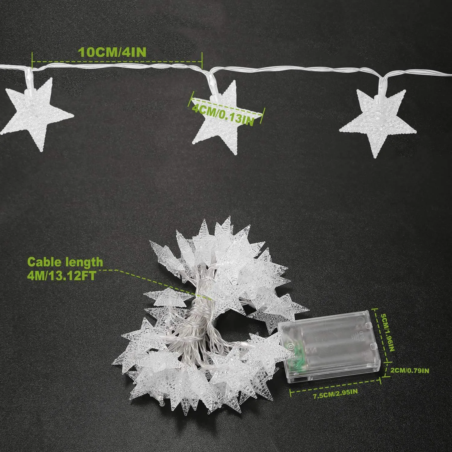 40-LED 13.12FT Star Fairy Lights