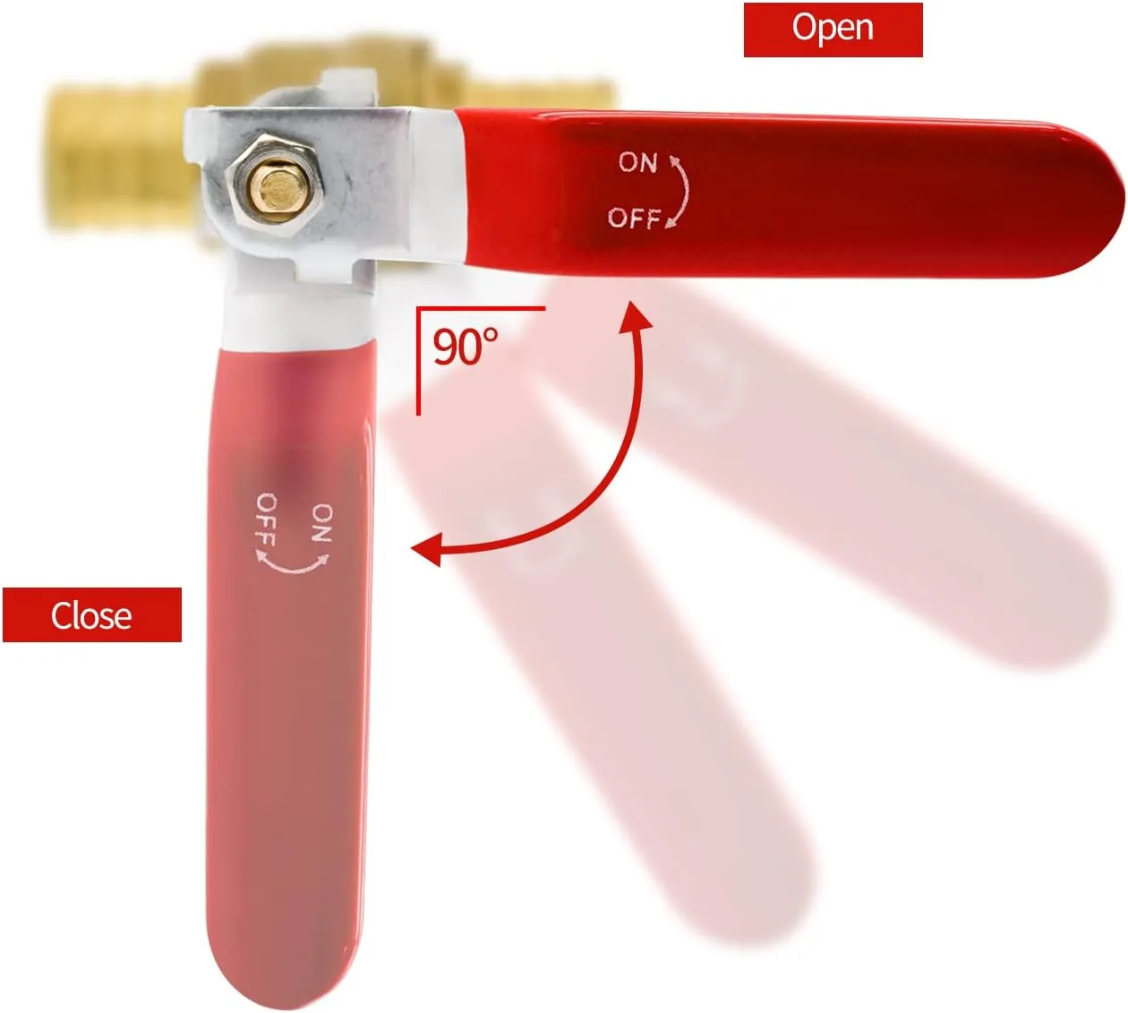 4/10 PEX Ball Valves, 3/4" PEX Brass Full Port Shut-off Ball Valve, Quarter Turn HOT (RED) COLD (BLUE) Water Stop (10pcs)