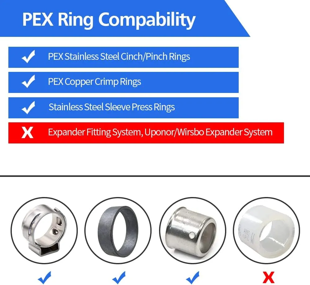4/10 PEX Ball Valves, 3/4" PEX Brass Full Port Shut-off Ball Valve, Quarter Turn HOT (RED) COLD (BLUE) Water Stop (10pcs)