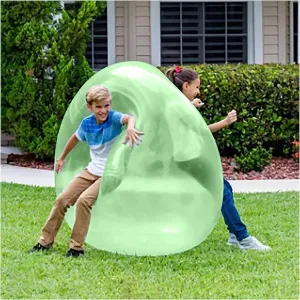 47'' Giant Bubble Ball for Adults Inflatable Fun Ball Water Injection Bubble Ball Balloons Beach Garden Ball Soft Rubber Ball for Outdoor Indoor Party (Green)