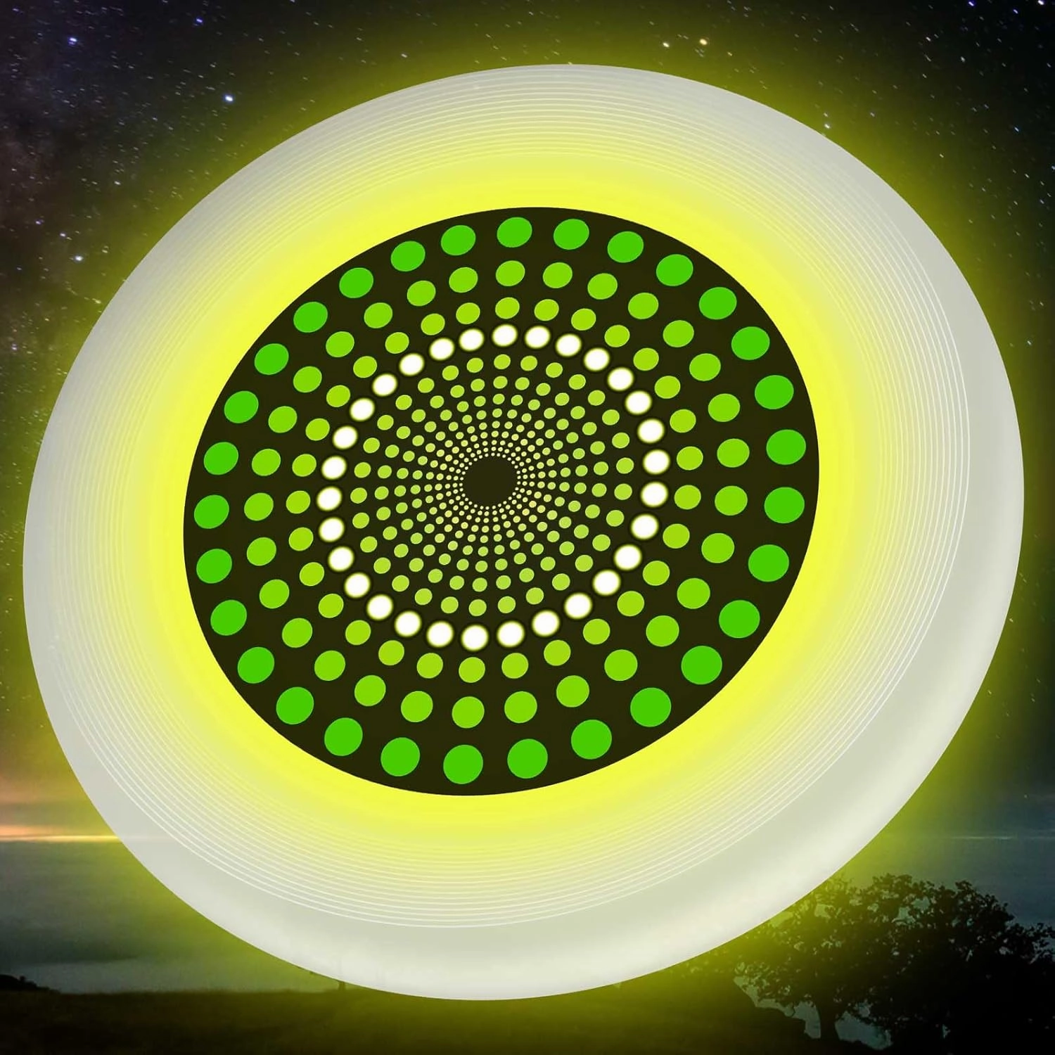49LEDs Flying Disc Toy, 3 Smart Modes, Light Up Ultimate 175g Flying Disc, Rechargeable, Glow in The Dark Perfect for Parks/Camping/Backyards/Beach Outdoor Cool Games Camping Gift