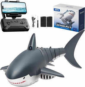 4DRC Remote Control Shark Toys for Boys Kids, RC Shark Pool Toys with WiFi Camera, Remote Control Boat Pool Toy for 3 4 5 6 7 8 9 Year Olds Kid Boys Girls Birthday Gifts