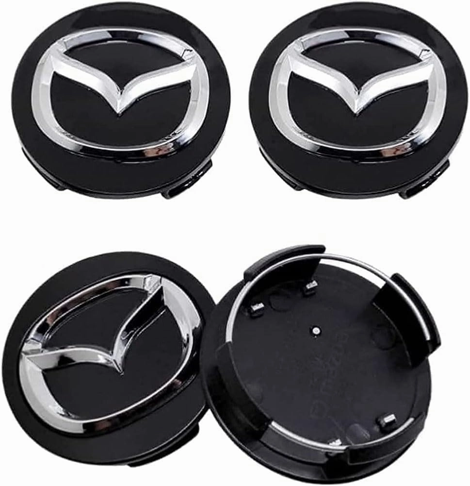 4Pcs Car Hub Centre Caps for Mazda Biante 60mm,Wheel Center Caps Waterproof DustProof Wear Resistant Protectors Exterior Trim Accessories
