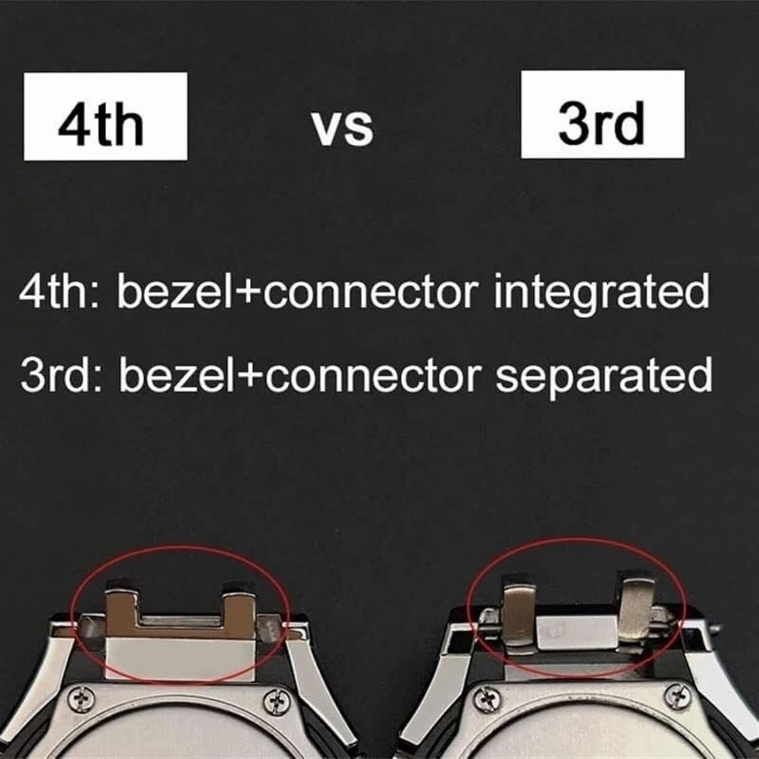 4rd Gen Metal Watch Case Fluorine Rubber Strap Stainless Steel Bezel Rubber Sport Watchband Mod Kit，For GA2100 GA-2100 GA2110 Modification and Upgrade watch strap