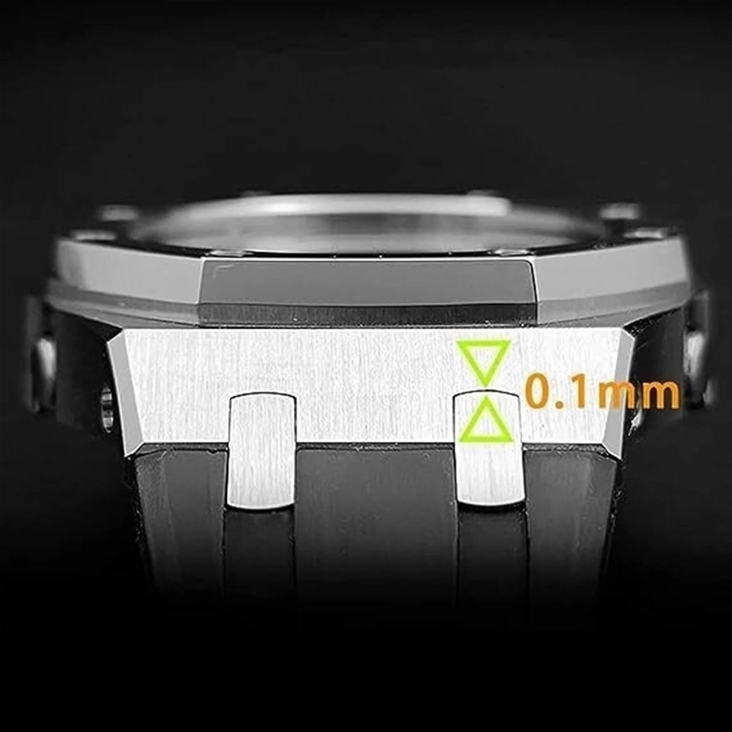 4rd Gen Metal Watch Case Fluorine Rubber Strap Stainless Steel Bezel Rubber Sport Watchband Mod Kit，For GA2100 GA-2100 GA2110 Modification and Upgrade watch strap