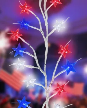 4th of July Decorations Patriotic Lights, Red White and Blue Star Vine Lights with 8 Modes, Battery Operated for Indoor/Outdoor Fairy Light, Independence Day Party Decor (Batteries Not Included)