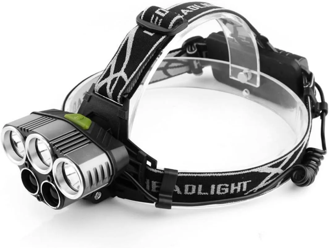 5 3t6 Rechargeable Headlamp for Camping Hiking Waterproof and Shockproof Lantern Aluminum Alloy Construction