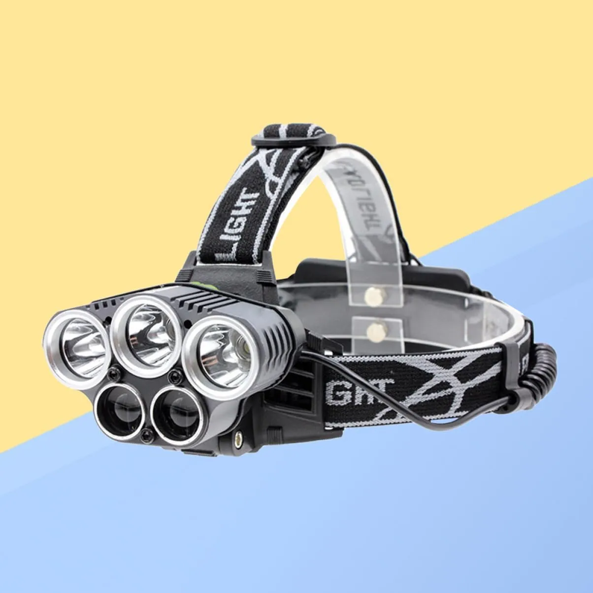 5 3t6 Rechargeable Headlamp for Camping Hiking Waterproof and Shockproof Lantern Aluminum Alloy Construction