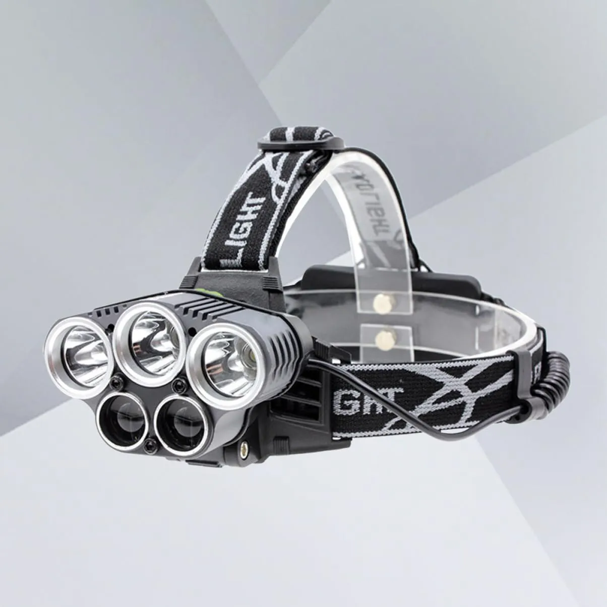 5 3t6 Rechargeable Headlamp for Camping Hiking Waterproof and Shockproof Lantern Aluminum Alloy Construction