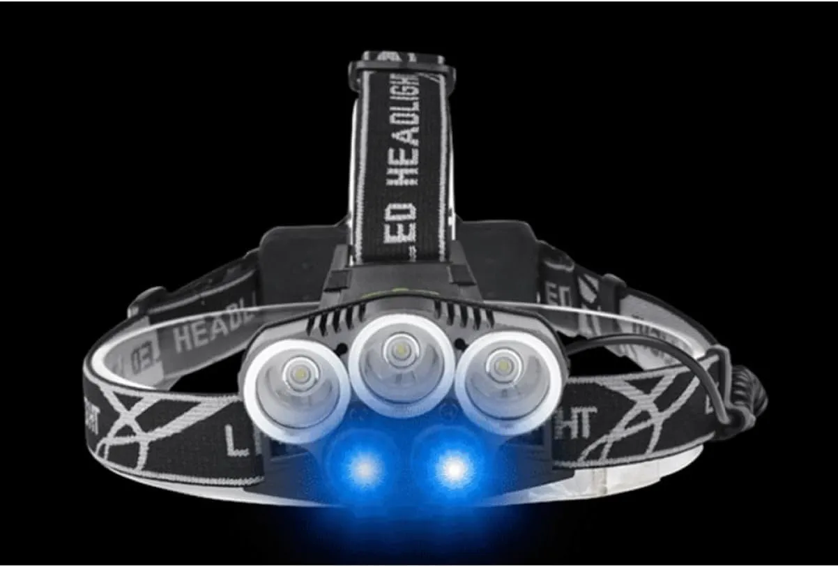 5 3t6 Rechargeable Headlamp for Camping Hiking Waterproof and Shockproof Lantern Aluminum Alloy Construction