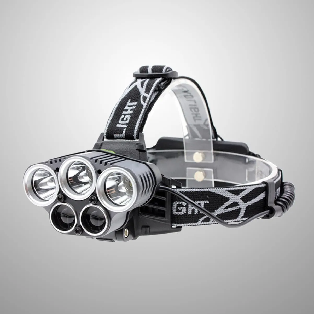 5 3t6 Rechargeable Headlamp for Camping Hiking Waterproof and Shockproof Lantern Aluminum Alloy Construction