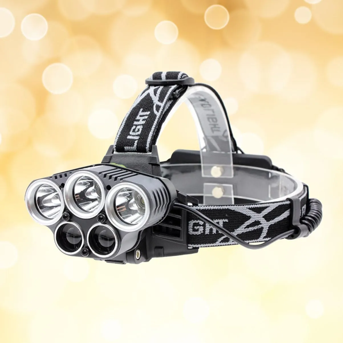 5 3t6 Rechargeable Headlamp for Camping Hiking Waterproof and Shockproof Lantern Aluminum Alloy Construction