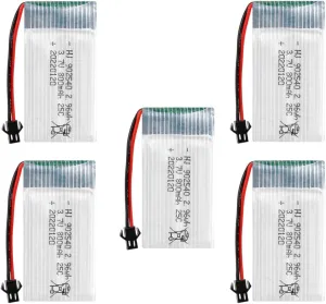 5 pcs 3.7V 800mAh 25C 902540 Rechargeable Batteries for Syma X5 X5C X5S X5SC X5HW X5HC X5SW M68 X300 X400 X500 X800 HJ819 X705C SG600 Drone XH2.54Plug