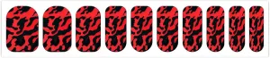 50 Pieces 5 Sheets Full Wrap Nail Stickers Red and Black Camouflage Print Self Adhesive Fingernail Strips Manicure Kit for Women DIY Art