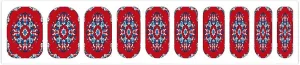 50 Pieces 5 Sheets Full Wrap Nail Stickers Red and Blue Print Self Adhesive Fingernail Strips Manicure Kit for Women DIY Art