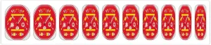 50 Pieces 5 Sheets Full Wrap Nail Stickers Red Fire Supplies Print Self Adhesive Fingernail Strips Manicure Kit for Women DIY Art