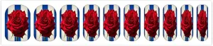 50 Pieces 5 Sheets Full Wrap Nail Stickers Red Roses Print Self Adhesive Fingernail Strips Manicure Kit for Women DIY Art