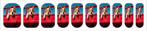 50 Pieces 5 Sheets Full Wrap Nail Stickers Red Truck Print Self Adhesive Fingernail Strips Manicure Kit for Women DIY Art
