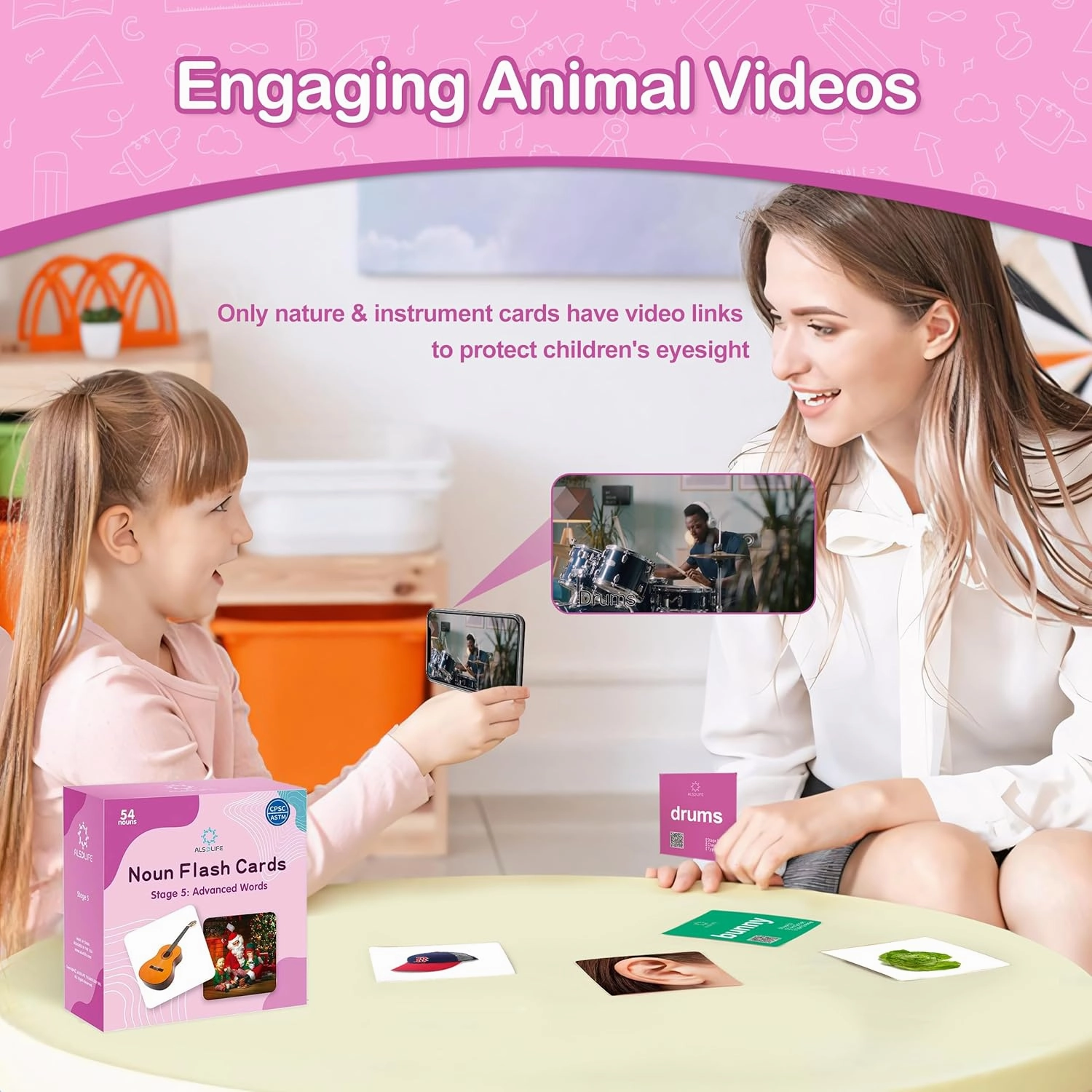 54 Advanced Word Noun Flash Cards for Kids 3-5, Vocabulary Cards with Pictures, | Toddler Flash Cards for Learning English Words| Seasons flashcards| ABA Therapy & Speech Therapy Materials