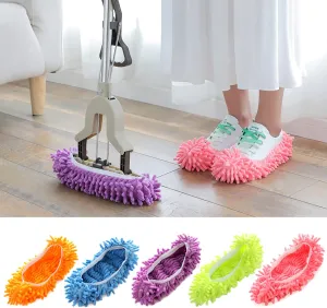 5PCS Chenille Mop Slippers Soft Durable Water Absorption Dusting Slippers Home Reusable Mop Slippers Floor Cleaning Tools Cleaning Tool B