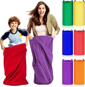 6 Pack Potato Sack Race Bags for Kids Adults Family Outdoor Field Day Birthday Party Yard Backyard Camping Picnic Easter Fall Themed Thanksgiving Halloween Christmas 4th of July Party Games