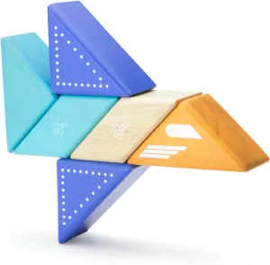6 Piece Tegu Travel Pal Magnetic Wooden Block Set, Jet Plane