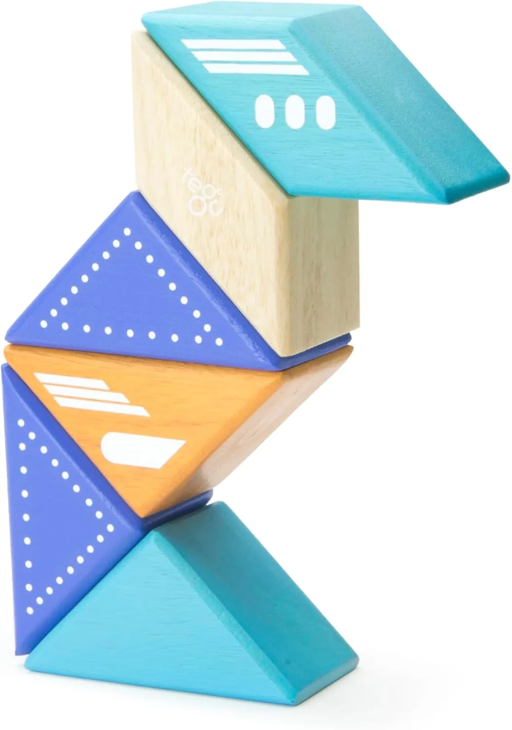 6 Piece Tegu Travel Pal Magnetic Wooden Block Set, Jet Plane