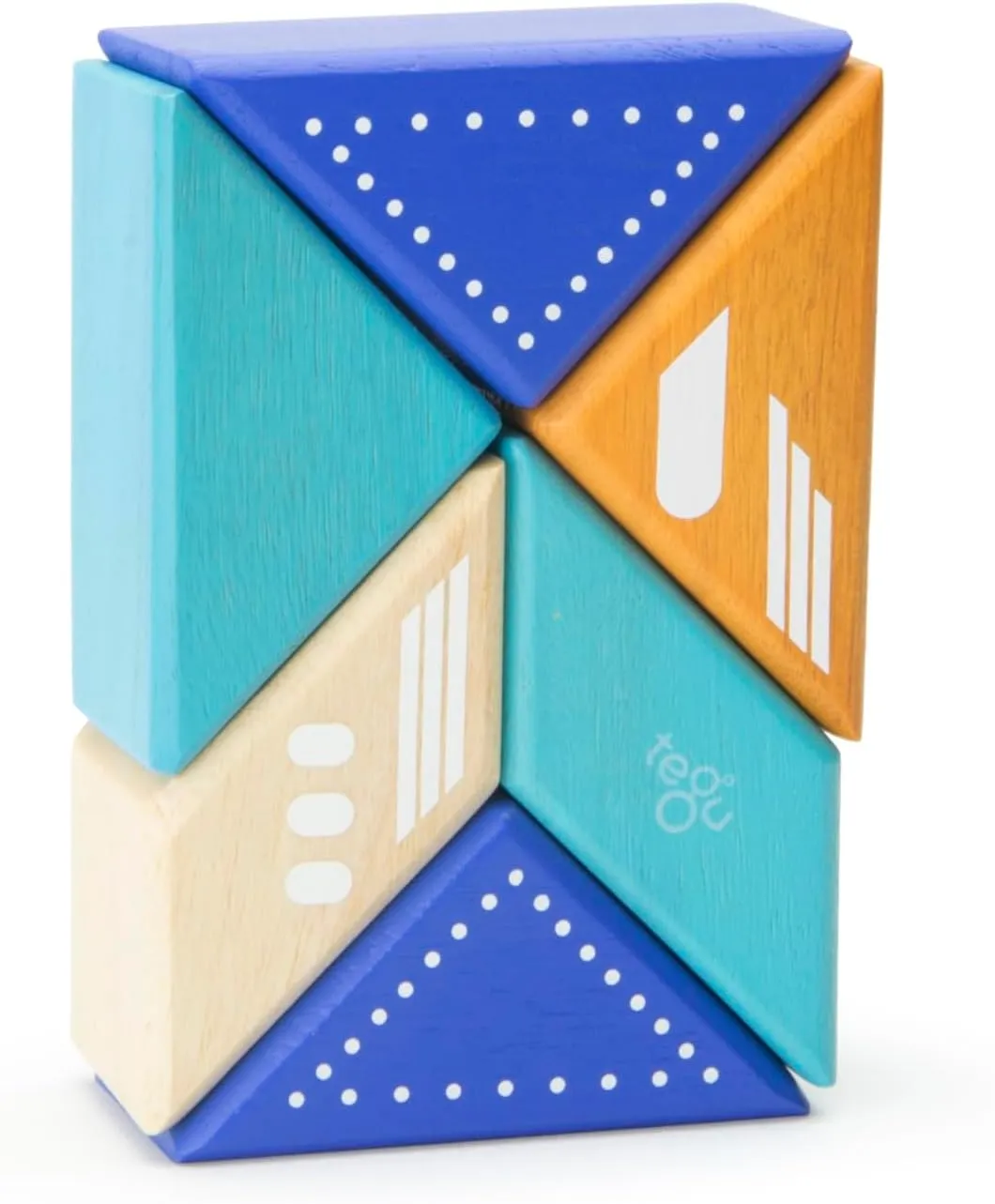 6 Piece Tegu Travel Pal Magnetic Wooden Block Set, Jet Plane