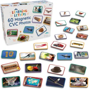 60 Magnetic CVC Photo Objects by Learning Letters. Real-Life Images That depict Words That Follow CVC Patterns. Color-Coded by Short Vowel Sound. Manipulatives for Phonics and Vocabulary Development.