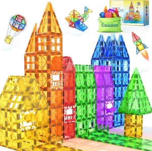 60 PCS Magnetic Building Tiles Kids Toys STEM Magnetic Blocks Sensory Toys Kids Games Magnet Building Toy for Boys and Girls Aged 3 , Kid Brain Development Preschool Kindergarten Toddler Toy
