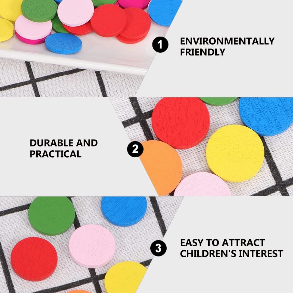 600pcs Colorful Round Wooden Discs Educational Toy for Math Learning Safe Smooth Finish for Group Activities and Small Hands Fun Learning Tools