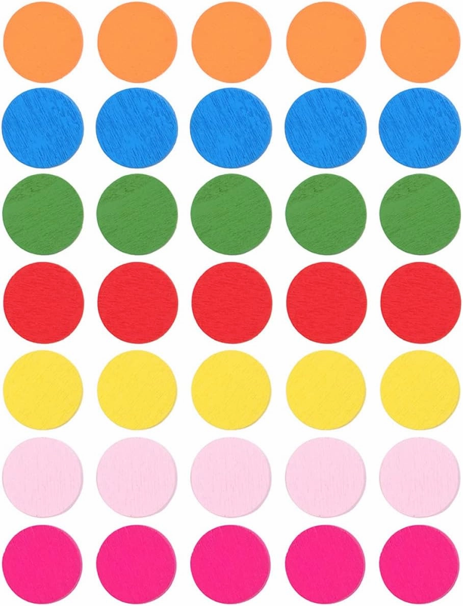 600pcs Colorful Round Wooden Discs Educational Toy for Math Learning Safe Smooth Finish for Group Activities and Small Hands Fun Learning Tools
