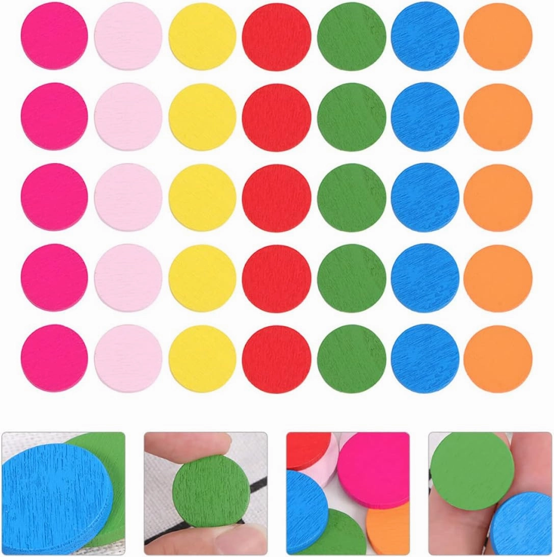600pcs Colorful Round Wooden Discs Educational Toy for Math Learning Safe Smooth Finish for Group Activities and Small Hands Fun Learning Tools