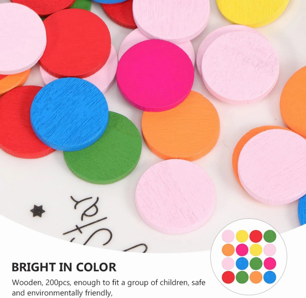 600pcs Colorful Round Wooden Discs Educational Toy for Math Learning Safe Smooth Finish for Group Activities and Small Hands Fun Learning Tools