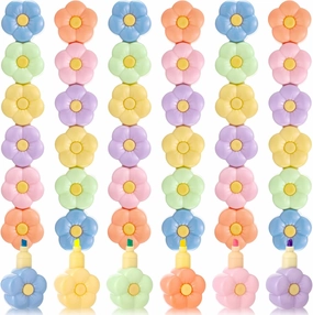 6 Pack 36 Pcs Cute Flower Highlighters Bulk Back to School Gift Mini Highlighter Multicolor Flower Marking Pens Portable Marker for School Supply Office Scrapbooking Note Journaling