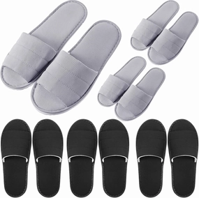 6 Pairs Disposable Slippers Bulk for Guests Comfortable House Spa Hotel Indoor Travel Slippers Women Men