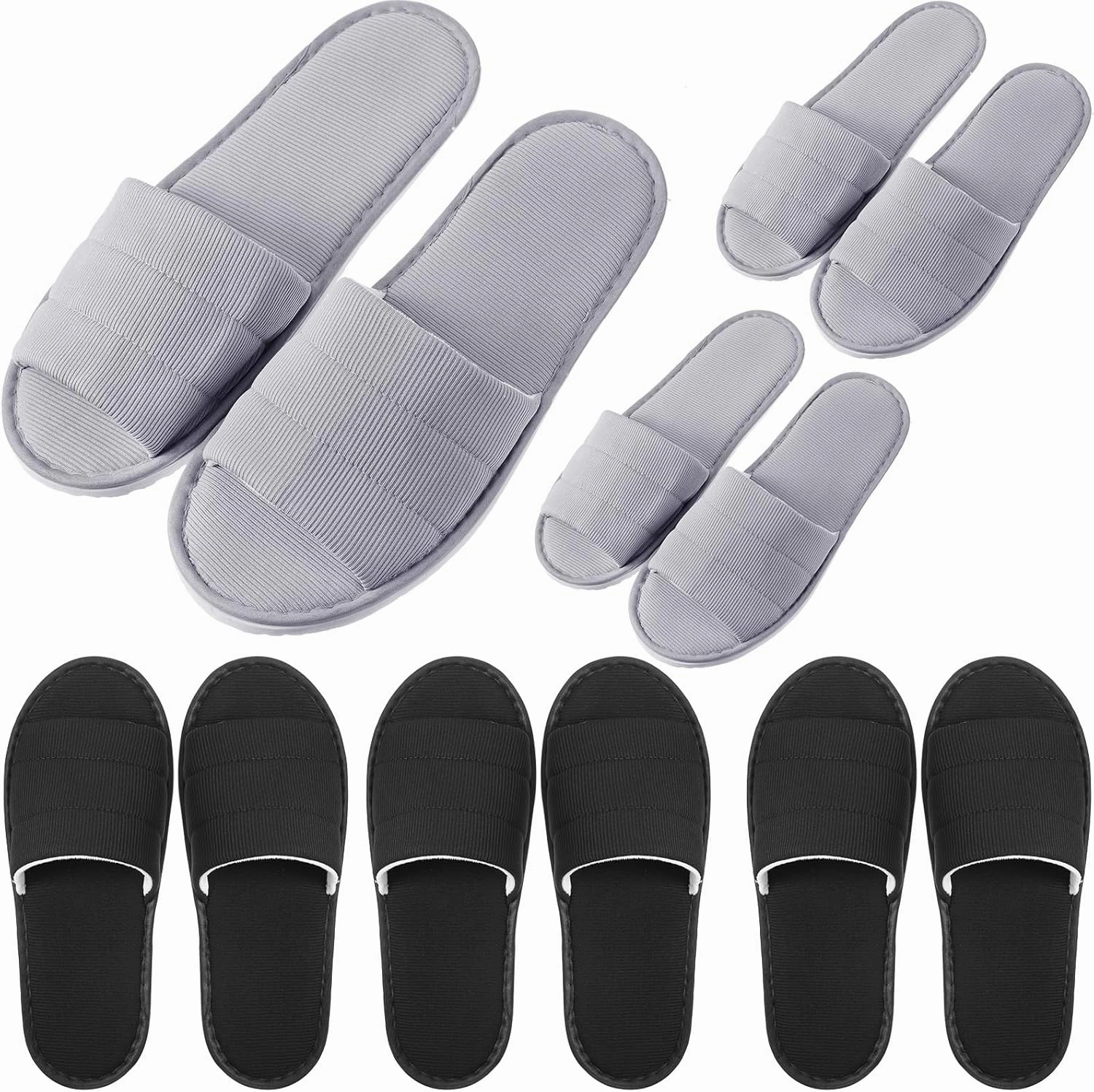 6 Pairs Disposable Slippers Bulk for Guests Comfortable House Spa Hotel Indoor Travel Slippers Women Men
