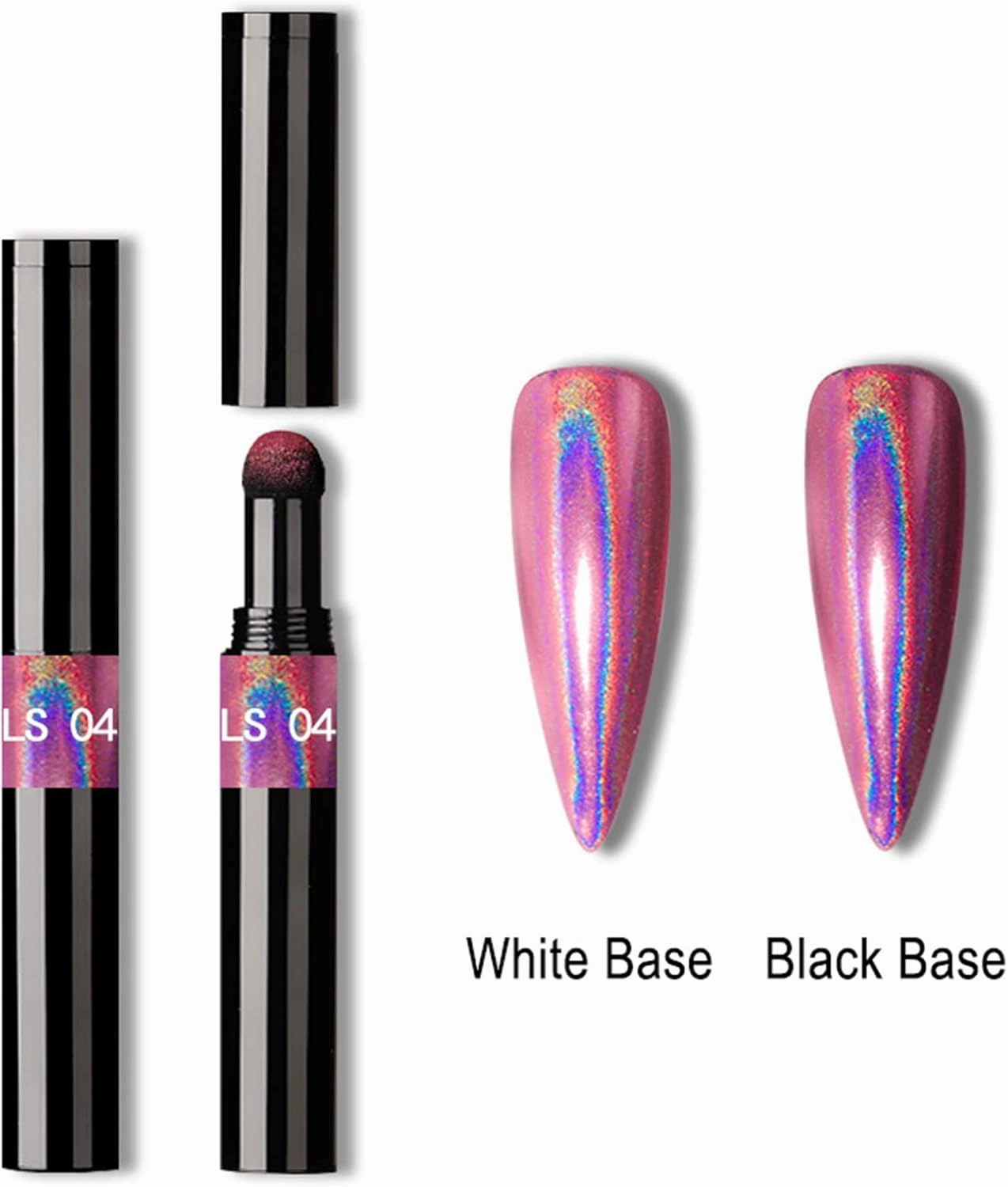6 Pcs Chrome Nail Powder Pen Air Cushion Pen Glitter Holographic Chrome Nail Powder Pen Nail Art Pens Mirror Effect Glitter for Nail Art Design Decoration Nails DIY Nail Art Manicure Tool