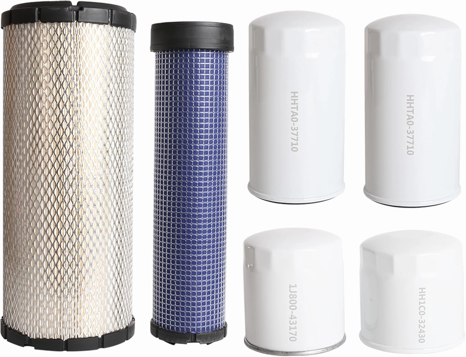 6 PCS Filter Kit, For Kubota Tractor M7060 M6060 Engine V3307-CR-TE4,OE 59800-26110,3A111-19130 Air Filter,HH1C0-32430,HHTA0-37710,1J800-43170 Oil Filter